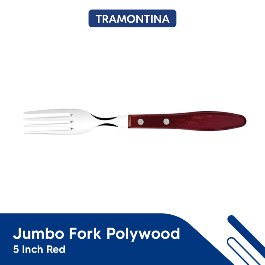 Garpu Steak Tramontina - Jumbo Fork Polywood Red